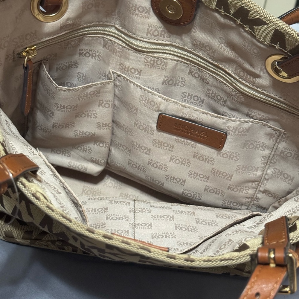 Michael Kors Brown Logo Tote Bag - Picture 15 of 16